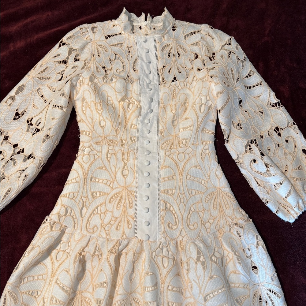Gorgeous Lea Collection Classic Lace Dress in Cream